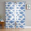Carp Animal Fish Geometric Tulle Curtains For Living Room Sheer Curtain Bedroom Voile Decorative Window Treatments