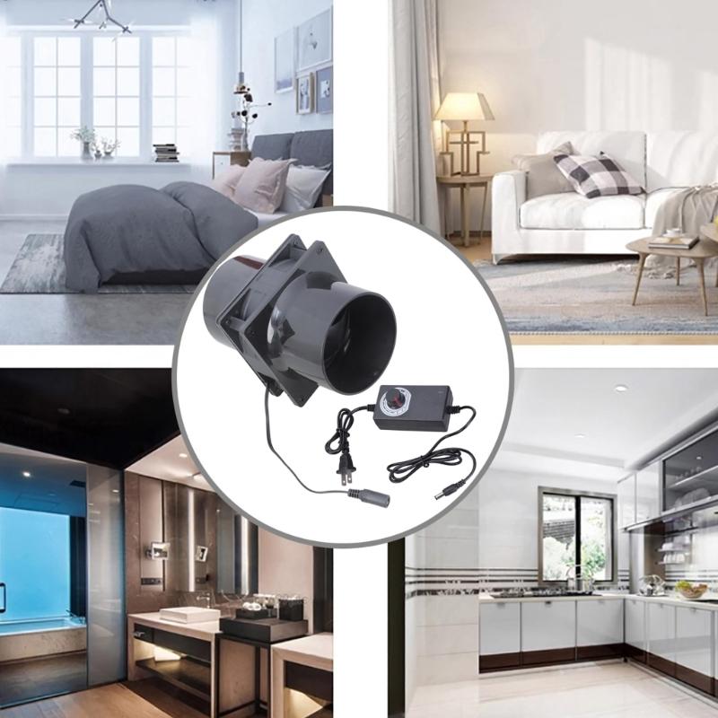 12cm Duct Fan Powerful Inline Extractor Fan 12V 6000RPM Duct Blower Indoor Air Exhaust Fan For Workshop Basement Tent