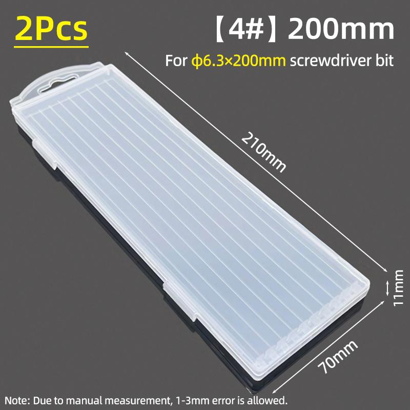 10-Grid Screwdriver Bit Storage Box Plastic Case 1/4" (6.35mm) Hex Shank 75/110/150/200mm Bits Tool Packing Parts Container