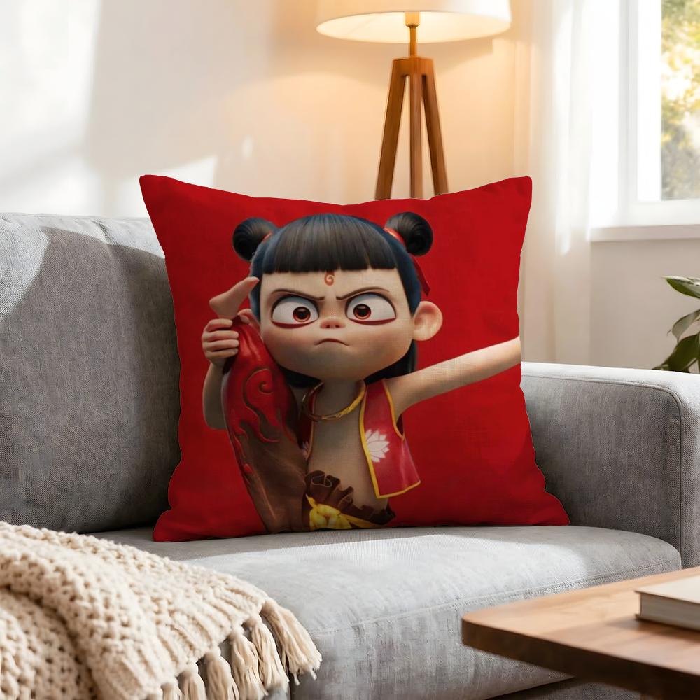 Doll Nezha Cushion Cover 1Pcs Decorative Covers Soft Cushion Case For Sofa Couch Decor 40X40 45X45 Pillowcases
