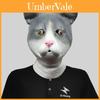 Máscara Adorável de Cabeça de Gato Acessório Engraçado de Fantasia de Animal em Látex Para Festa de Halloween