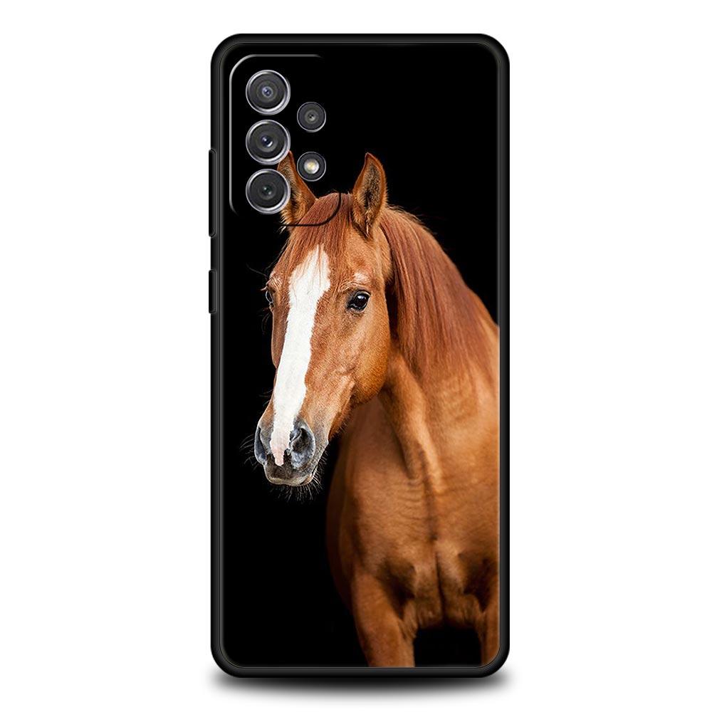 Tier Pferd Handyhülle für Samsung Galaxy A55 A35 A17 A07 A15 A13 A25 A51 A71 A72 A73 A32 A52 A52S A41 5G Weiche TPU Hülle Capas
