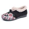 New Women's Cotton-Lined Boots with Thickened Insulation Flat-Soled Embroidered Shoes for Middle-Aged and Elderly Women