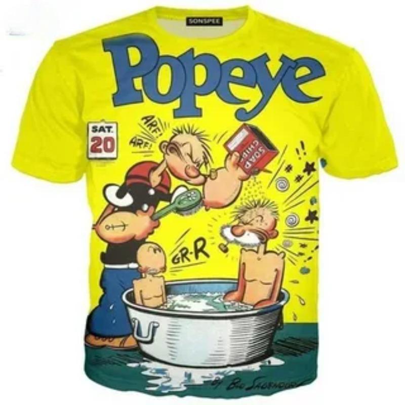 Fashionable New 3D Printed Fun Cartoon T-shirt Men's Comfortable Casual Round Neck Short Sleeved T-shirt