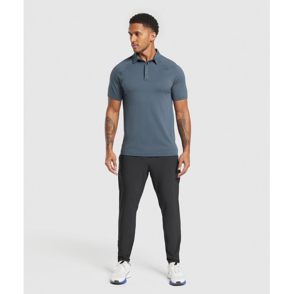 Gymshark Polo sin costuras Azul Titanio A1b1m Ucmq