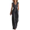 Spring and Summer European Style Women Clothing V-Neck Sleeveless Jumpsuit
