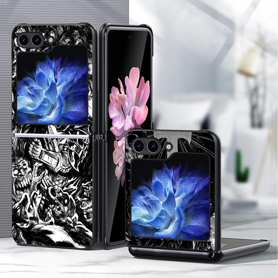 Berserk Comics Anime Cool Back Phone Cover Funda Case for Samsung Galaxy Flip3 Z Flip 7 6 5 4 3 Flip5 Flip7 FE Flip6 Flip4