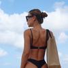 2 Stück/Set Damen Bikini Set Brustpolster Stahlbügel Verstellbare Träger BH High Waist Unterteil Set Schnelltrocknend Bademode