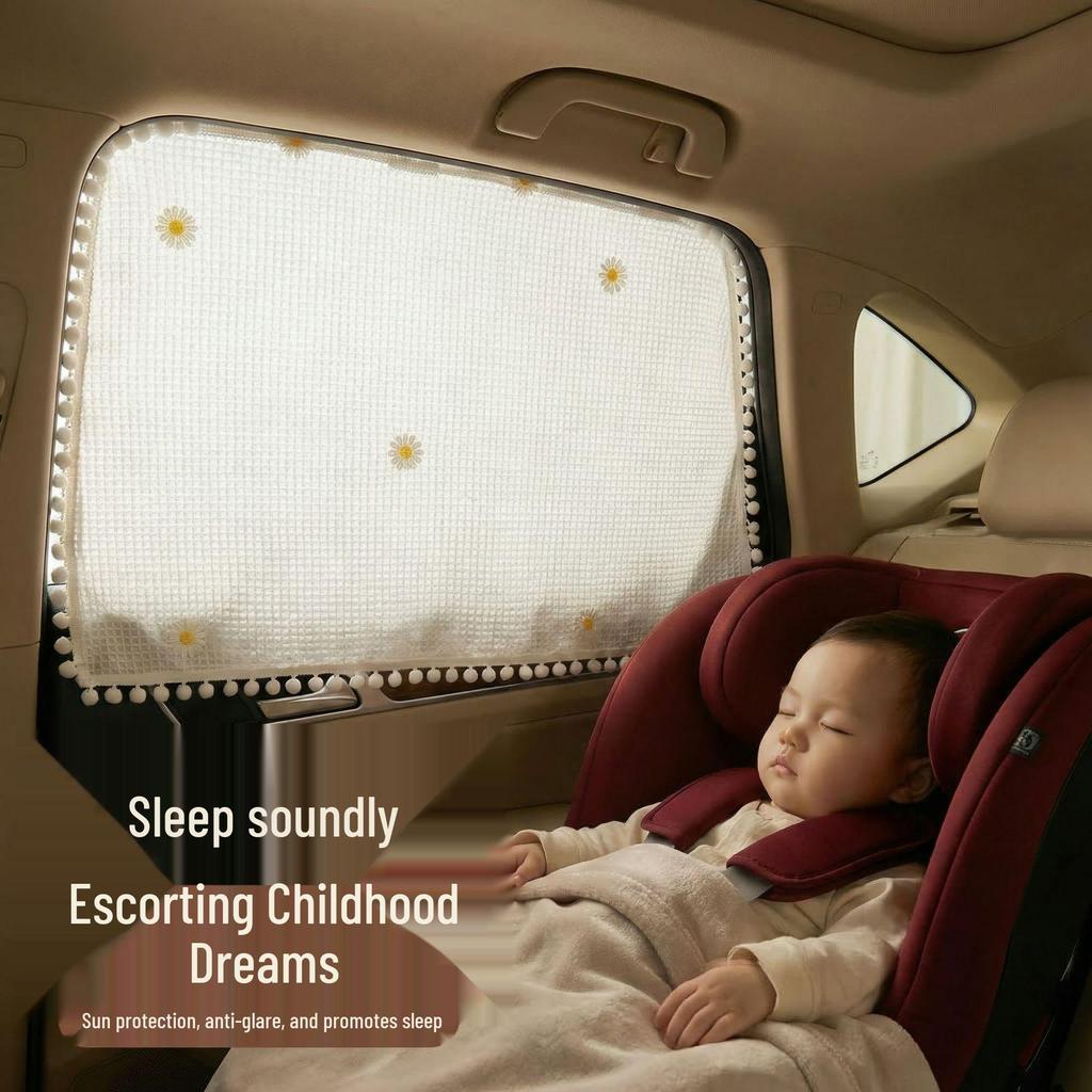 Universal Car Sun Shade Cartoon Design - UV Protection with Suction Cup