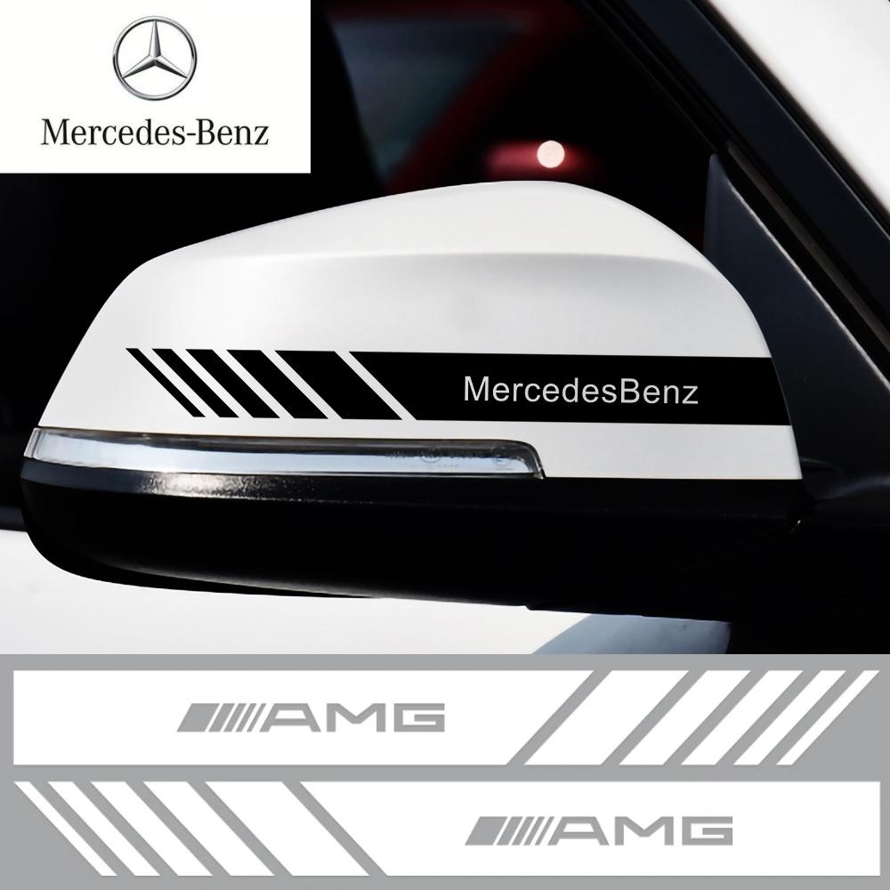 2PCS Car Rearview Mirror Decorative Sticker Is Suitable for Mercedes-Benz AMG Badge CLKLA A180 W108 W201 W212 W213 W22.