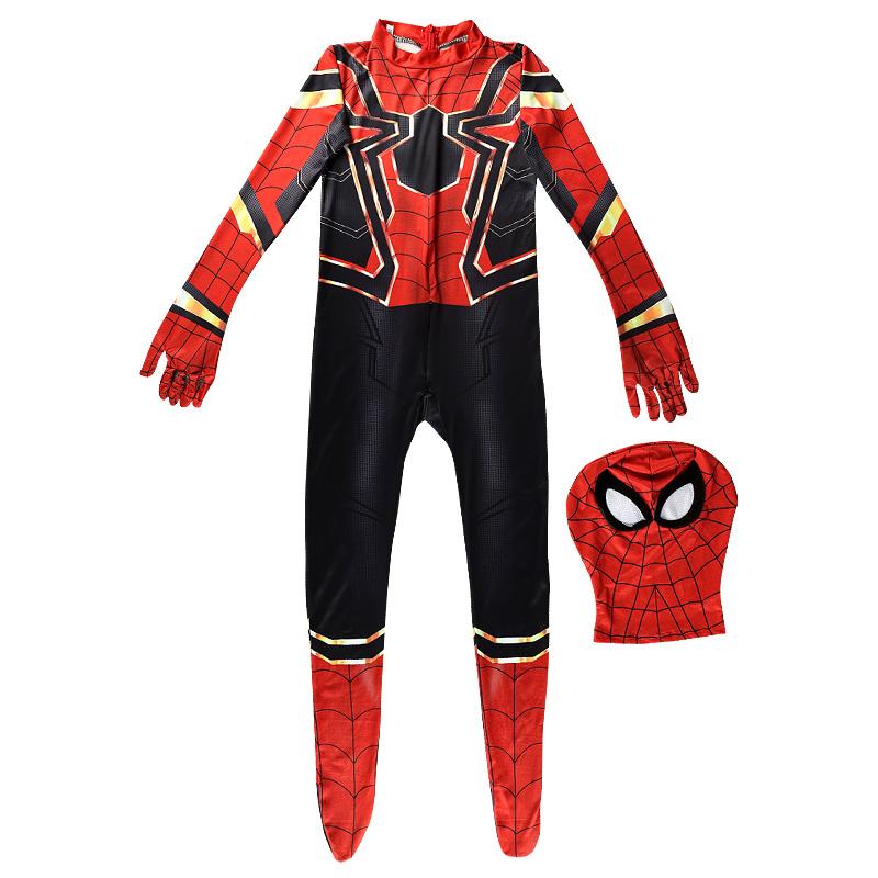 Factory  Halloween Movie Character Costumes Superhero SpiderMan Mask with Headgear Adults Jumpsuit  Milk Silk Fabric