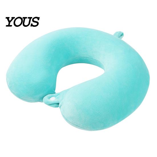 Memory Foam Cushion Travel Neck Pillow, U Shaped Headrest for Airplane Removable Velvet Pillow Cover Car, Soft Support Office Nap, Washable