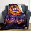 Name Custom Houston Astros Logo Print Flannel Blanket High Quality Warm Comfortable Cover for All Seasons Perfect for Gifts Home Decor
