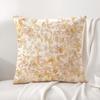 Gold Leaf Flower Cushion Cover Natural Linen Organic Fabric Double-Sided Printing Sofa Home Decor Gift Pillow Cover