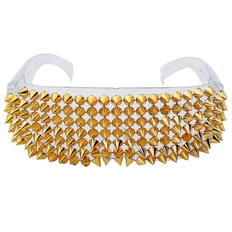 Модные солнцезащитные очки в стиле рокеров с заклепками для стильного образа и защитой UV400 для маскарадной вечеринки