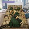 One Piece Muster Bettwäsche Steppdecke Set Bettbezug Kissenbezug Zuhause Geburtstagsgeschenk(1 Bettbezug + 2 Kissenbezüge, ohne Füllung)