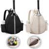 Pickleball Bag Crossbody Sling Paddle Bag With Large Capacity Storage Polyester Beige For Paddles Balls  Items