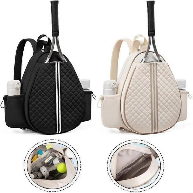 Pickleball Bag Crossbody Sling Paddle Bag With Large Capacity Storage Polyester Beige For Paddles Balls  Items