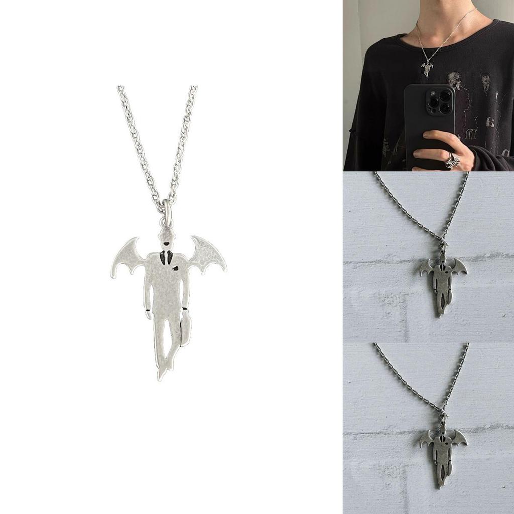 Gothic Vampire Bloodsucker Pendant Chain With Wing Design For Cosplay Costumes