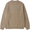 Carhartt WIP Embroidered Logo Solid Color Crew Neck Long Sleeve Pullover Knit Sweater Men Sweater Khaki CHXSWI033884N
