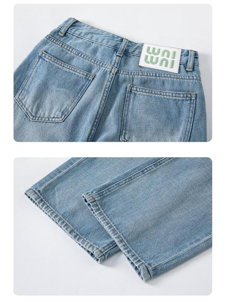 Tencel Slimming High-Waisted Wide-Leg Denim Pants - Women's Breathable Lyocell Floor-Length Summer Wear