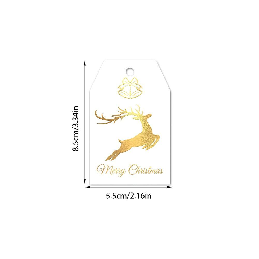 60pcs with Strings Paper Cards Labels Hot Stamping Process Paper Hanging Tags Christmas Decoration