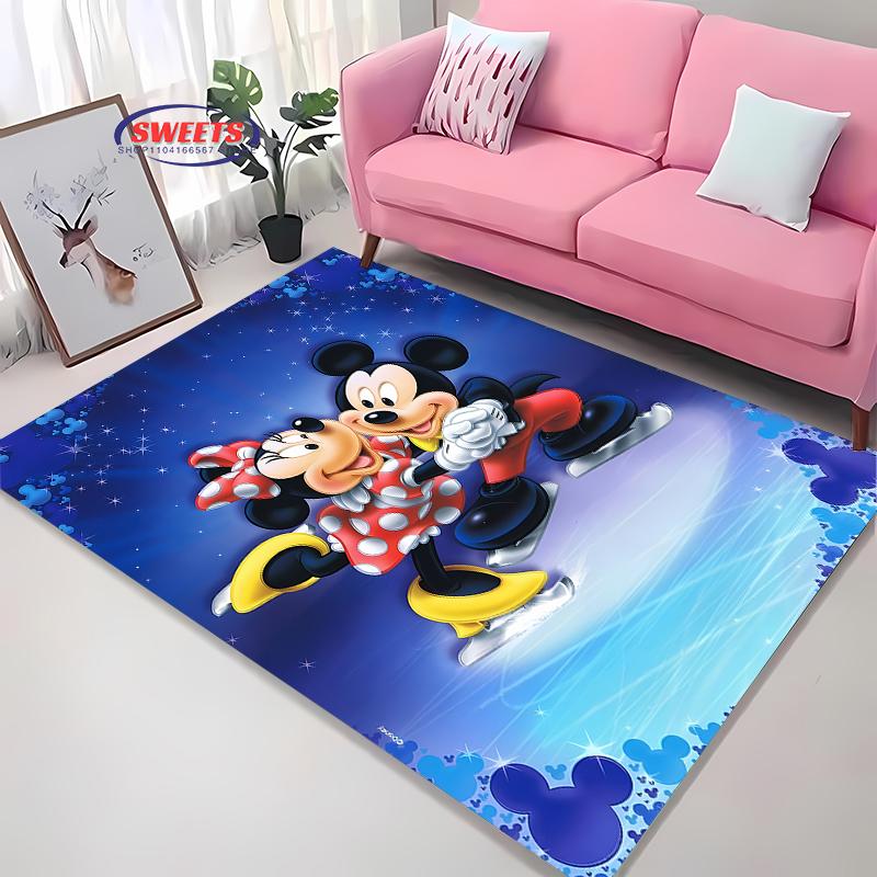 New To Disney Mickey Mouse Carpet! Bedroom Living Room Bed Mat, Non-slip Exquisite Home Decor, Durable Machine Washable Rug Gift