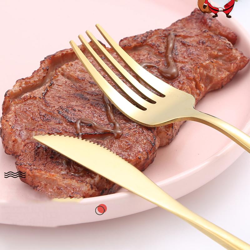 Jule Bestikksett i Rustfritt Stål Kreativ Kniv, Gaffel, Skje Bærbar 4 Deler Middagssett Julegaveeske