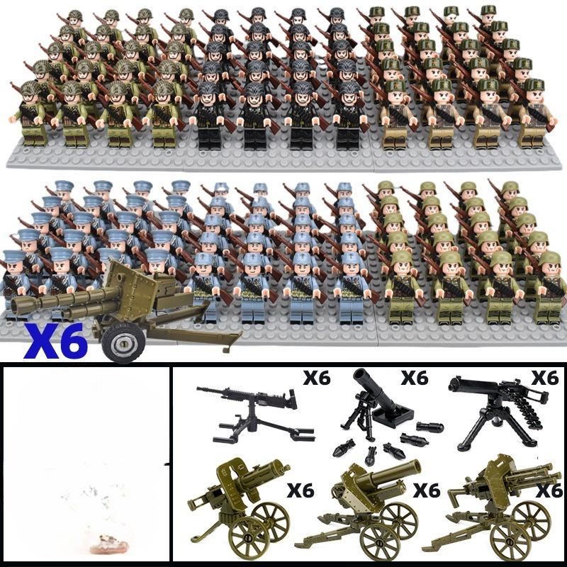 120 Piezas Bloques de Construcción Segunda Guerra Mundial Cuerpo Armada Mini Muñeco Humanoide Regalo de Cumpleaños Juguete Personaje de Dibujos Animados Rompecabezas Bloques de Construcción Ensamblados