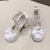 Sweet Lolita Shoes Round Head Cute Girl Lolita Shoes JK Japanese Mary Jane Thick Heel High Heels Waterproof Table