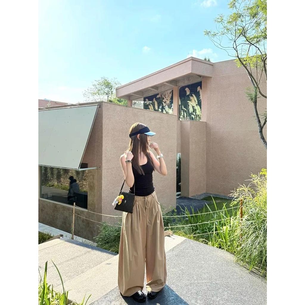 VIONA Loose Wide Leg Casual Pants Women's Fashionable Version Knife Edge Pants High Waist Nine Point Street Style Workwear Trend