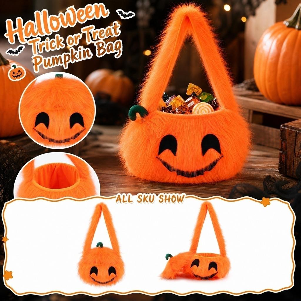 Halloween or Bag with Lid Handbag for Candy
