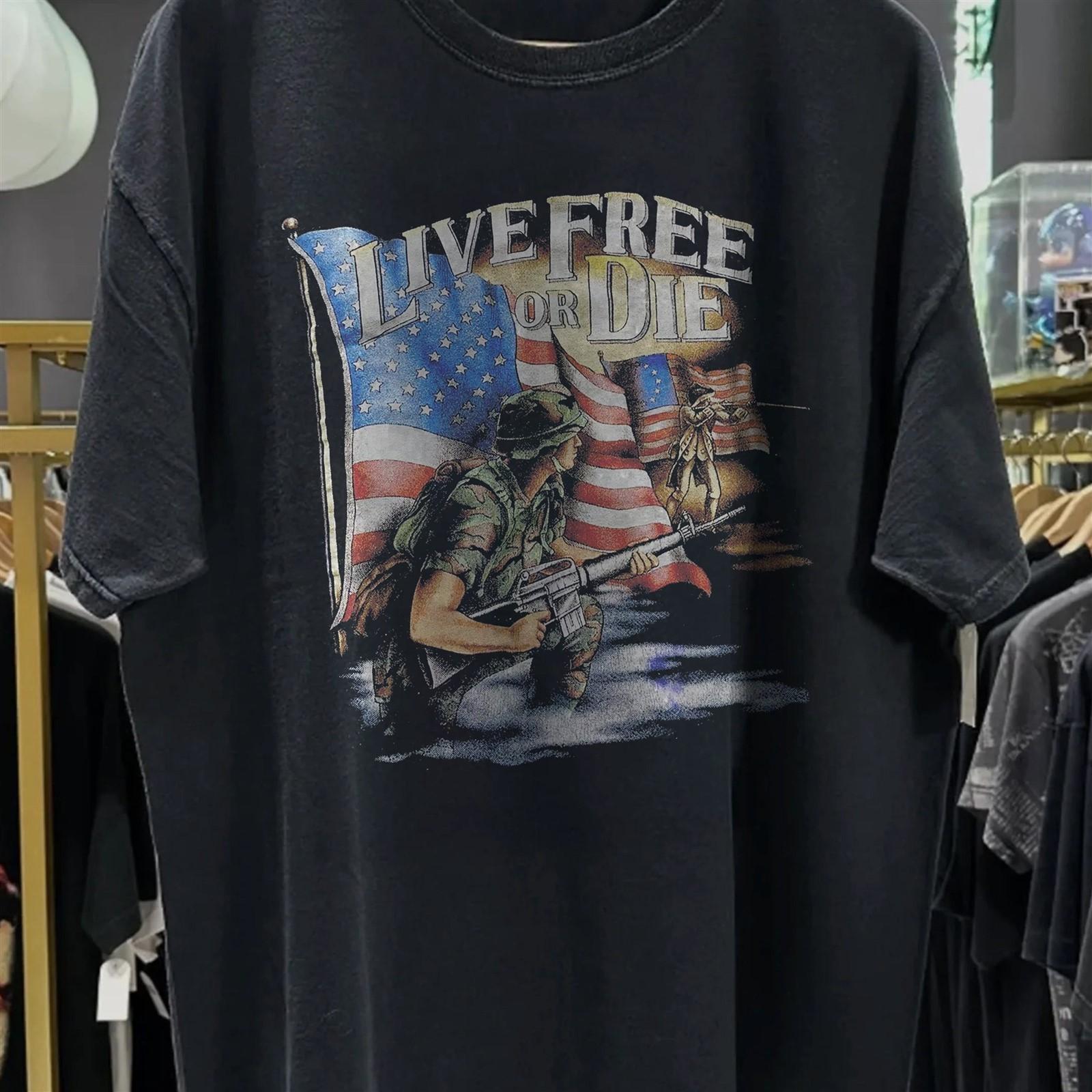 Live Free Or Die Rare T-Shirt Black XXL 4XL