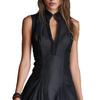 2026 Spring/Summer European and American Leather Lace Solid Color Dress