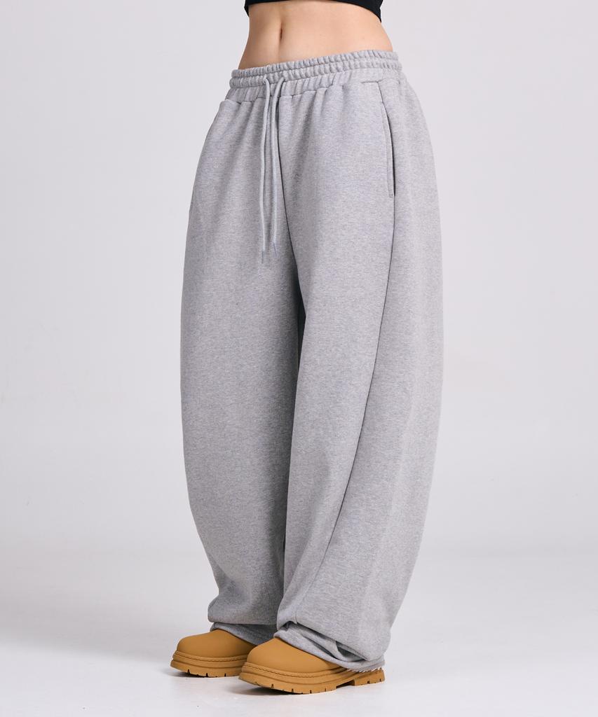 Osillos D20 One-Pleat Wide Loose Fit Sweatpants_Melange