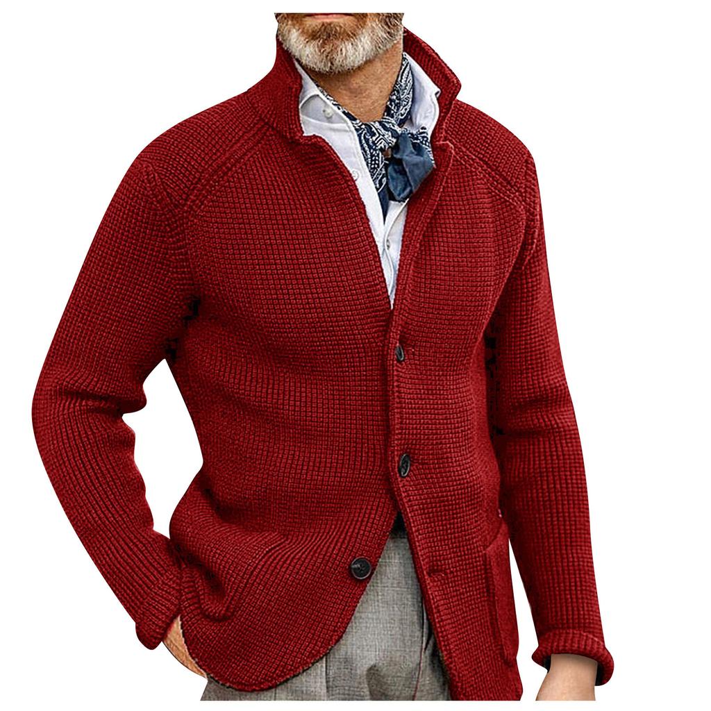And Winter Men's Fashion Loose Cardigan Warm Lapel Hooded Jacket Sweater
