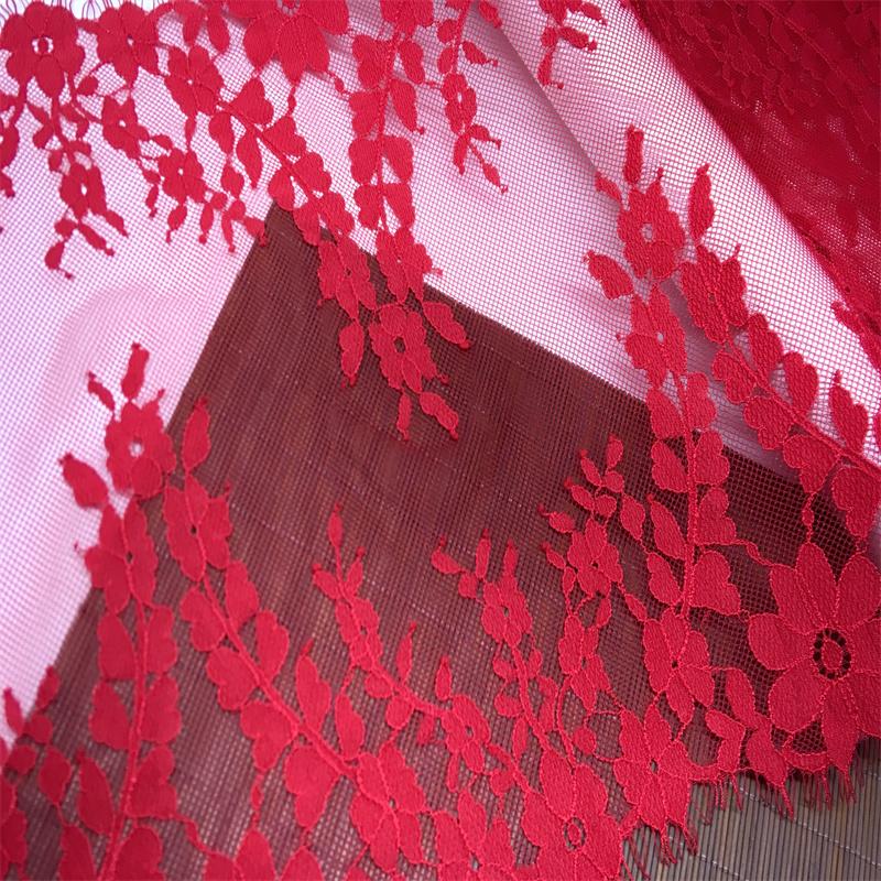 3m X 30cm Red Chantilly Lace, Inelastic Nylon Eyelash Lace Fabric  for Sewing, Bra, Underwear, Lingerie, Dress, Garment, Crafting