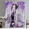 Shades Demon Slayer Blackout Curtains 2 Pieces Living Room Curtain Curtains for Bedroom Halloween Decoration Partition Kitchen