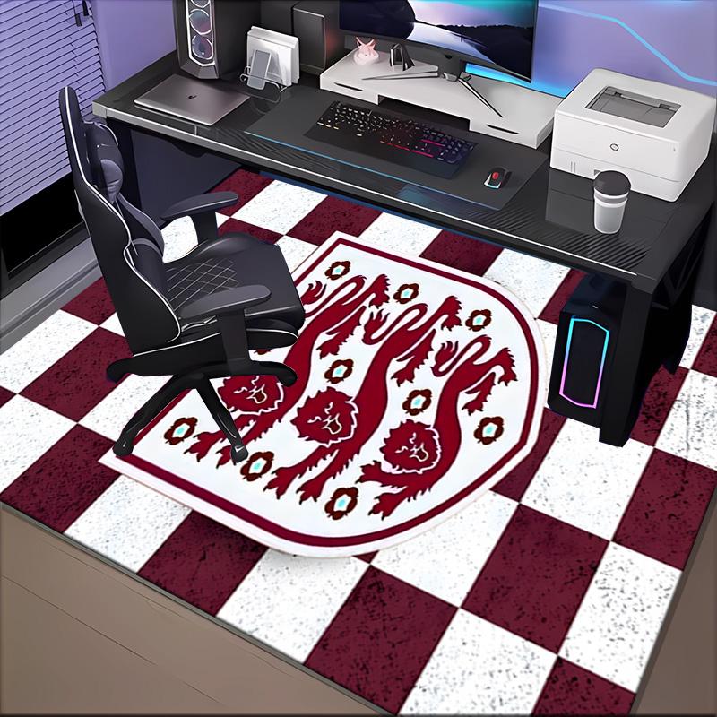 EnglCoat Of Arms Rug for Living Room, Game Rooms, Office, Bedroom, Office Floor Mat Playful Design, fan gifts Christmas decor