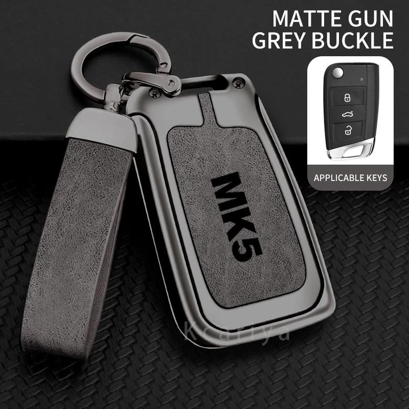 Auto TPU Zinc Alloy Key Case Bag For VW Volkswagen GOLF 5 MK5 Car Key Chain Car Metal Key Shell Interior Decoration Accessories