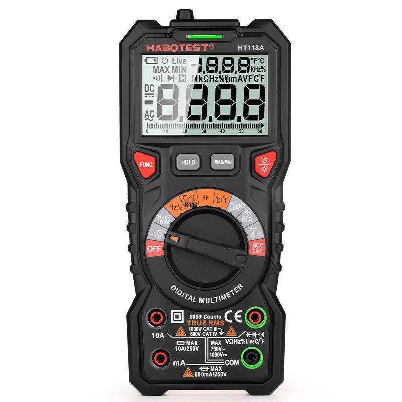 Huabo HT118A High Precision Dual Backlight Digital Multimeter for AC/DC Voltage and Current Measurement