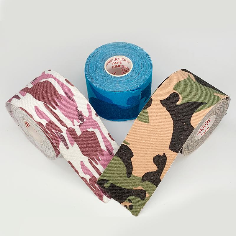 2-inch Waterproof Customizable logo Camouflage Sports Muscle Relief Tape for Therapy, Length 5 Meters