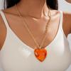 Resin love chain pendant sweater chain Maillard fashion necklace