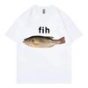 Funny Fih Fish Meme T-shirt High Quality Fashion Short Sleeve T Shirts Men Casual Loose 100% Cotton T-shirts Summer Streetwear
