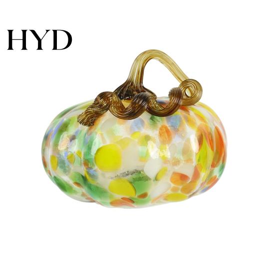 Pumpkin Ornament Mini Hand Blown Glass Ornament, Collectible Thanksgiving Halloween High-quality Faux Crystal Hanging Decoration for Fall, Harvest