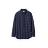 X JW Anderson Asymmetrical Checkered Button Flannel Long Sleeve Shirt Men Shirts Navy 466007-69