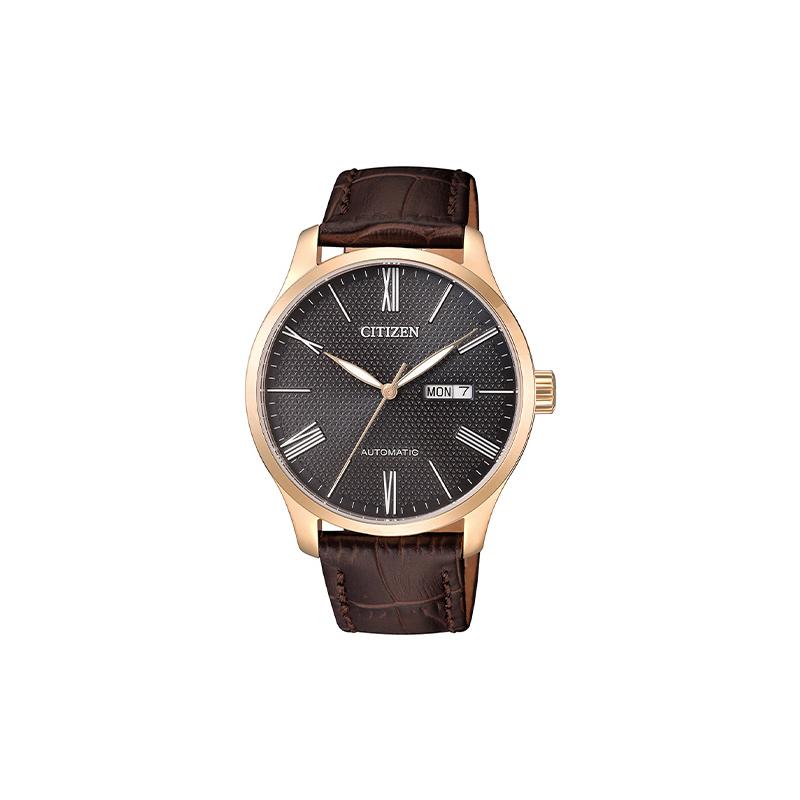 

CITIZEN Mechanical Watch Series 50 Meters Waterproof Automatic Stainless Steel Leather Strap Men s Watch Black Dial NH8353-00H чорний