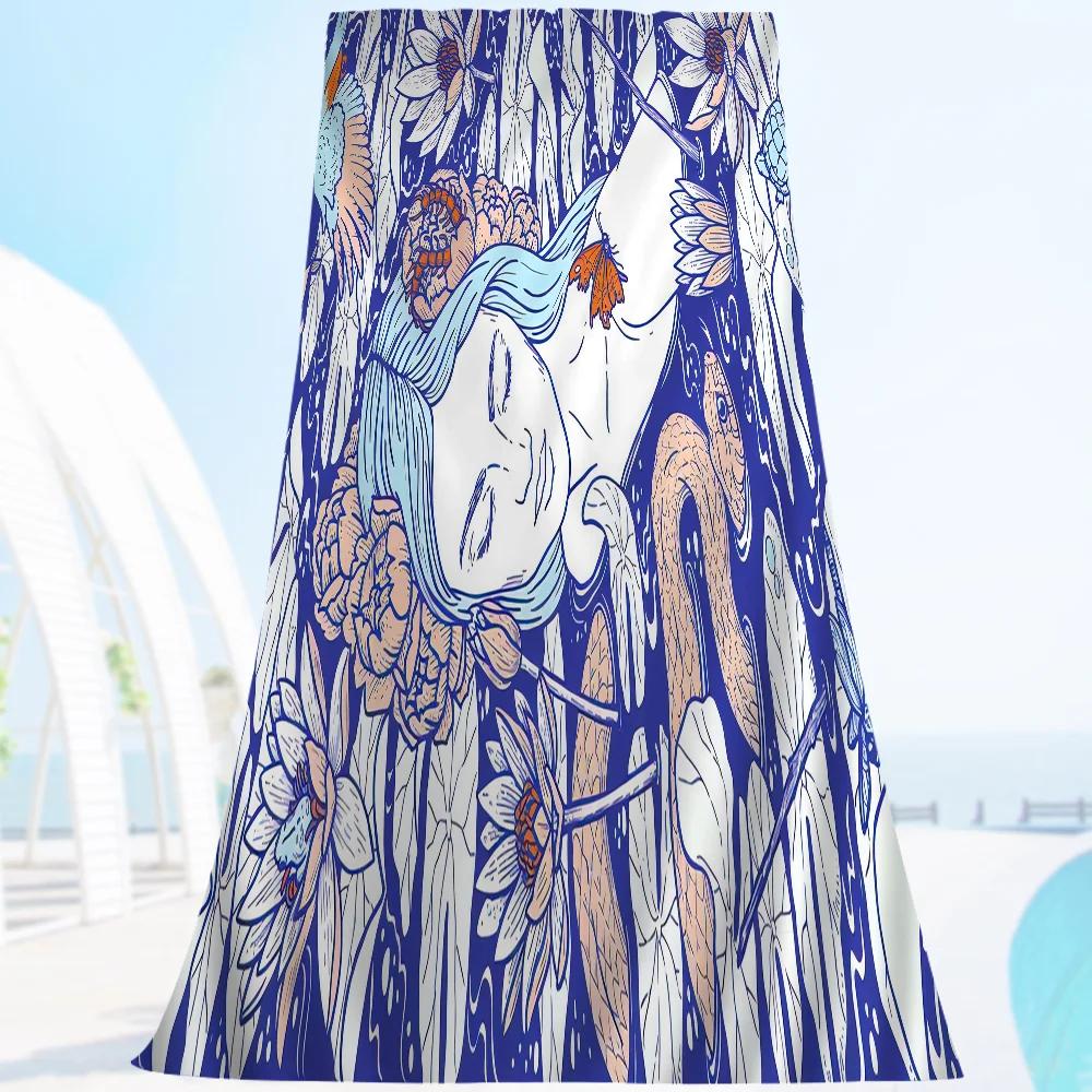 Abstract Line Face Microfiber Beach Towel Absorbent Quick Dry Soft Yoga Swimming Resort Mountain Climbing Towel