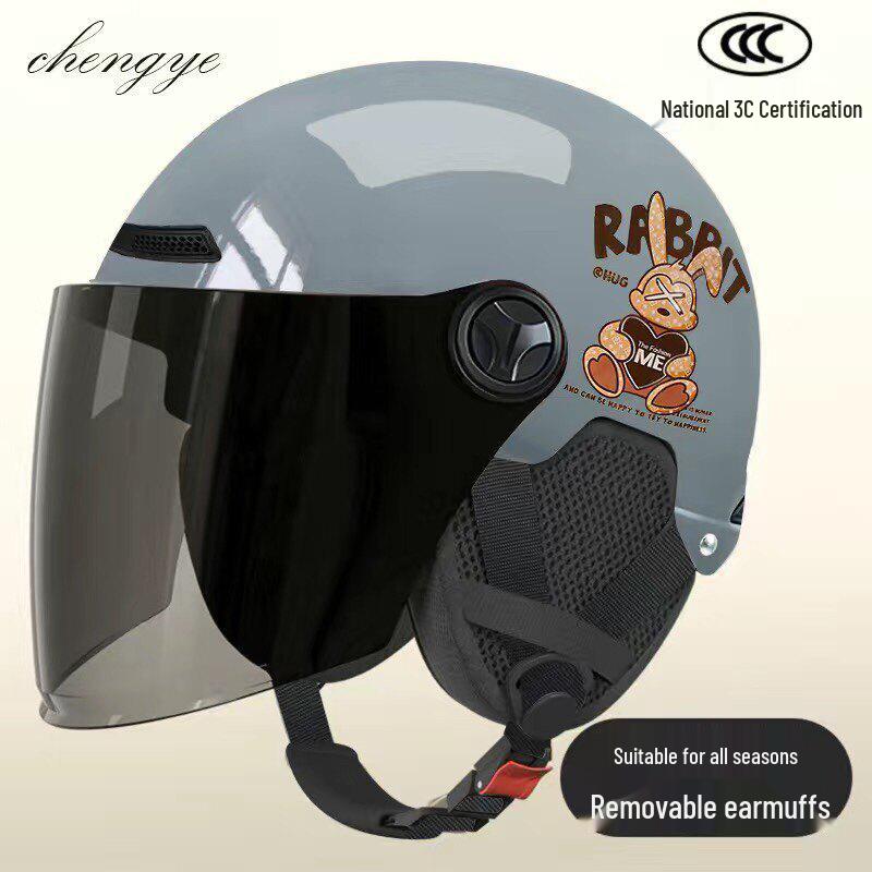 3C Certified All-Season Unisex Electric Scooter & Motorcycle Helmet with Sun Protection