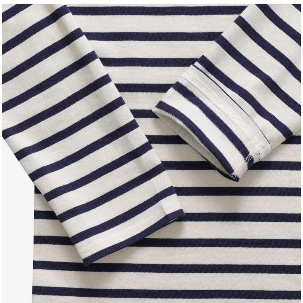 Saint James Kids Long Sleeve Tee Modern Stripe 2066 Ecru Marine